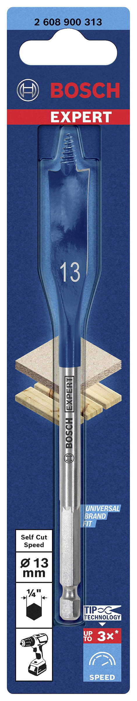 Bosch Accessories 2608900313 Fa maró fúró 13 mm Teljes hossz 152 mm Hatlap szár 1 db 2. kép