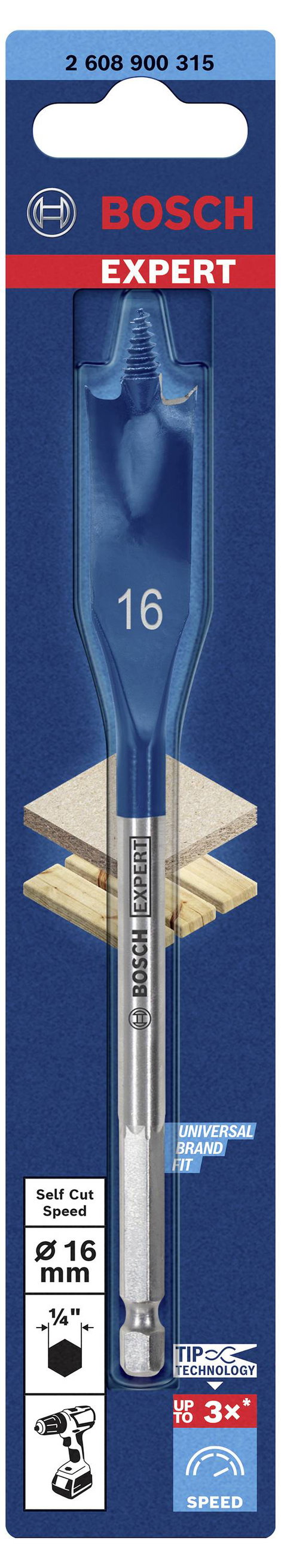 Bosch Accessories 2608900315 Fa maró fúró 16 mm Teljes hossz 152 mm Hatlap szár 1 db 3. kép