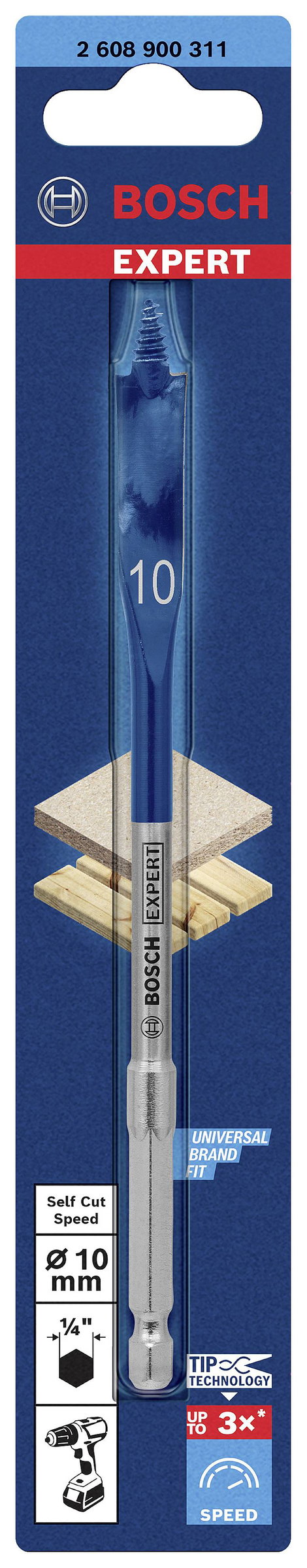Bosch Accessories 2608900311 Fa maró fúró 10 mm Teljes hossz 152 mm Hatlap szár 1 db 2. kép