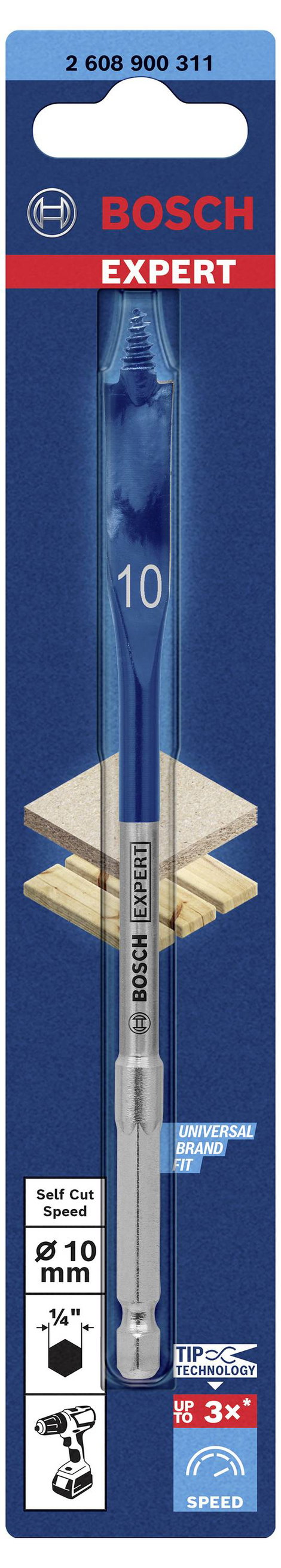 Bosch Accessories 2608900311 Fa maró fúró 10 mm Teljes hossz 152 mm Hatlap szár 1 db 3. kép