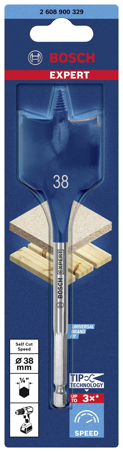 Bosch Accessories 2608900329 Fa maró fúró 38 mm Teljes hossz 152 mm Hatlap szár 1 db 2. kép