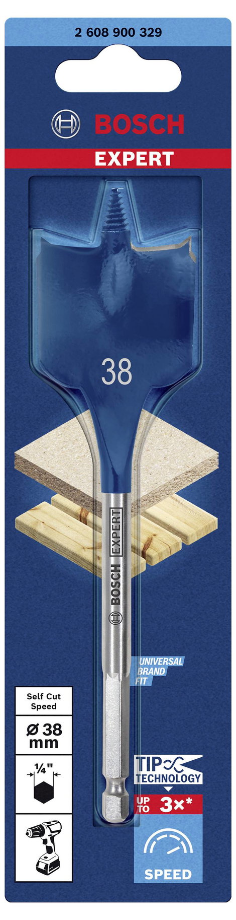 Bosch Accessories 2608900329 Fa maró fúró 38 mm Teljes hossz 152 mm Hatlap szár 1 db 3. kép