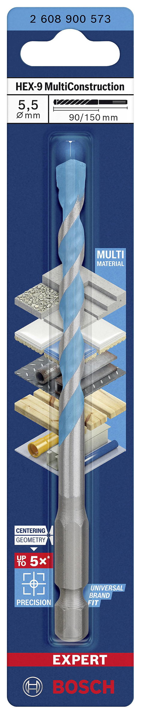 Bosch Accessories EXPERT HEX-9 2608900573 Többcélú fúró 1 db Teljes hossz 150 mm Hatlap szár 1 db 2. kép