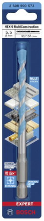 Bosch Accessories EXPERT HEX-9 2608900573 Többcélú fúró 1 db Teljes hossz 150 mm Hatlap szár 1 db 2. bélyegkép