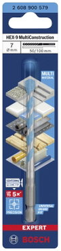Bosch Accessories EXPERT HEX-9 2608900579 Többcélú fúró 1 db 7 mm Teljes hossz 100 mm Hatlap szár 1 2. bélyegkép