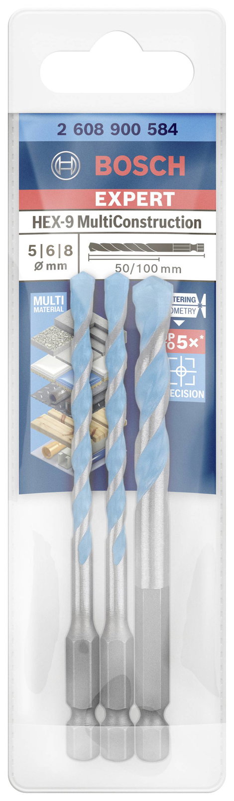 Bosch Accessories EXPERT MultiConstruction HEX-9 2608900584 Többcélú fúró készlet 3 részes 5 mm, 6 m 3. kép