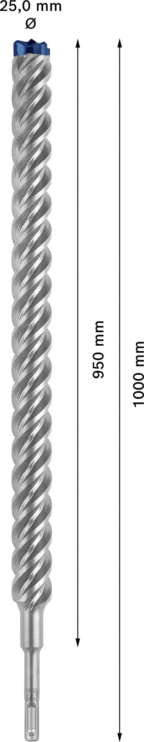 Bosch Accessories EXPERT SDS plus-7X 2608900153 Kalapácsfúró 1 db 25.00 mm Teljes hossz 1000 mm SDS- 5. kép