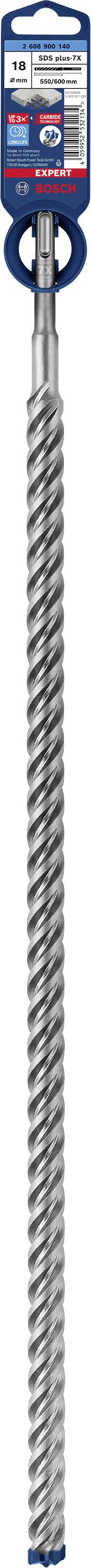 Bosch Accessories EXPERT SDS plus-7X 2608900140 Kalapácsfúró 1 db 18.00 mm Teljes hossz 600 mm SDS-P 2. kép