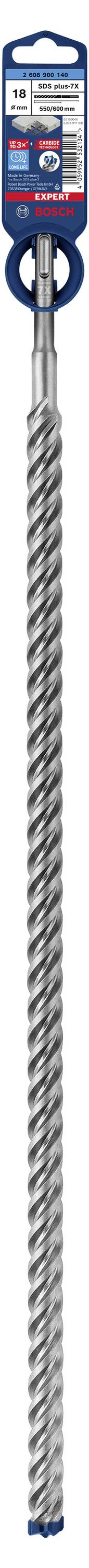 Bosch Accessories EXPERT SDS plus-7X 2608900140 Kalapácsfúró 1 db 18.00 mm Teljes hossz 600 mm SDS-P 3. kép