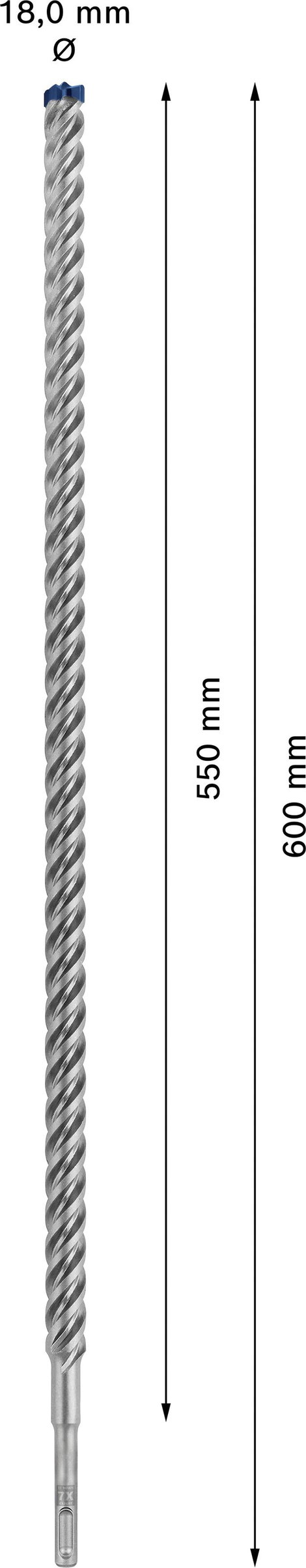 Bosch Accessories EXPERT SDS plus-7X 2608900140 Kalapácsfúró 1 db 18.00 mm Teljes hossz 600 mm SDS-P 5. kép