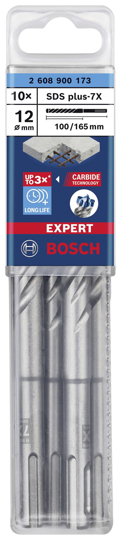 Bosch Accessories EXPERT SDS plus-7X 2608900173 Kalapácsfúró 10 részes 12.00 mm Teljes hossz 165 mm  2. kép