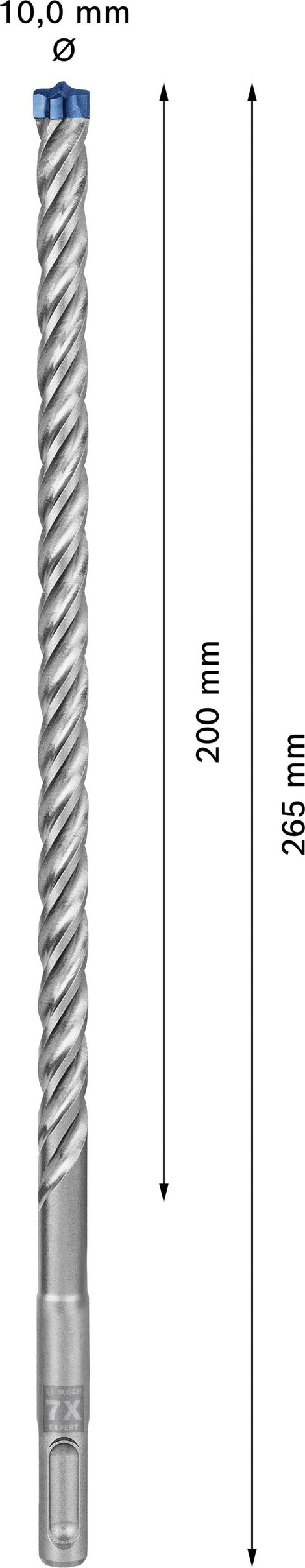 Bosch Accessories EXPERT SDS plus-7X 2608900099 Kalapácsfúró 1 db 10.00 mm Teljes hossz 265 mm SDS-P 5. kép