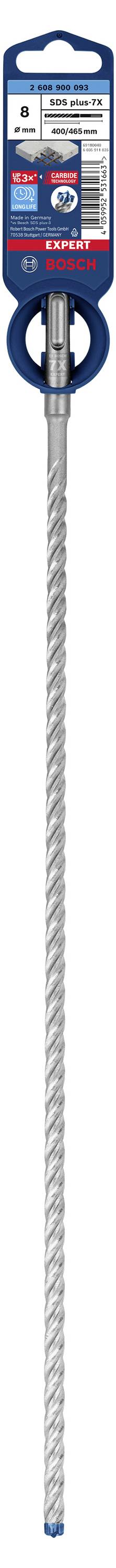 Bosch Accessories EXPERT SDS plus-7X 2608900093 Kalapácsfúró 1 db 8.00 mm Teljes hossz 465 mm SDS-Pl 3. kép