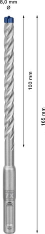 Bosch Accessories EXPERT SDS plus-7X 2608900088 Kalapácsfúró 1 db 8.00 mm Teljes hossz 165 mm SDS-Pl 5. bélyegkép