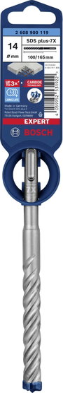 Bosch Accessories EXPERT SDS plus-7X 2608900119 Kalapácsfúró 1 db 14.00 mm Teljes hossz 165 mm SDS-P 2. bélyegkép