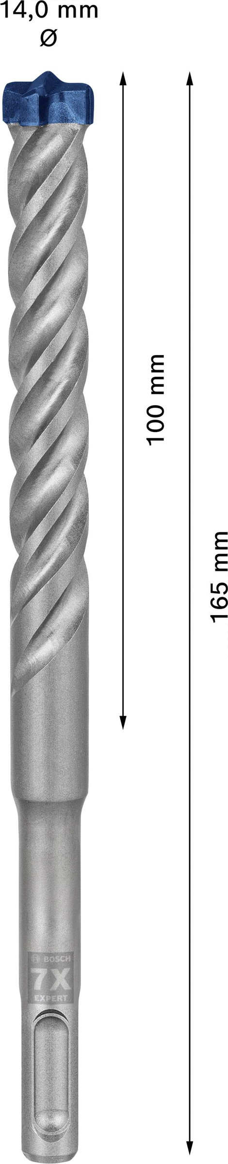 Bosch Accessories EXPERT SDS plus-7X 2608900119 Kalapácsfúró 1 db 14.00 mm Teljes hossz 165 mm SDS-P 5. kép