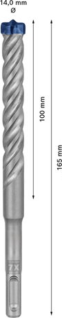Bosch Accessories EXPERT SDS plus-7X 2608900119 Kalapácsfúró 1 db 14.00 mm Teljes hossz 165 mm SDS-P 5. bélyegkép