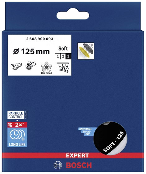 Bosch Accessories 2608900003 EXPERT Multihole (Expert Multihole) univerzális hátlap, 125 mm, puha Ø 2. kép