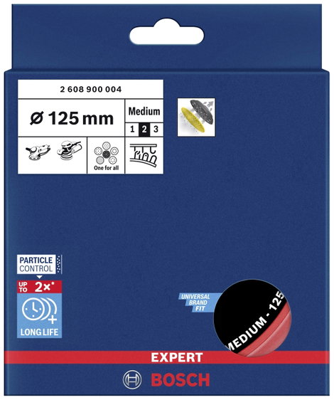 Bosch Accessories 2608900004 EXPERT Multihole (Expert Multihole) univerzális hátlap, 125 mm, közepes 2. kép