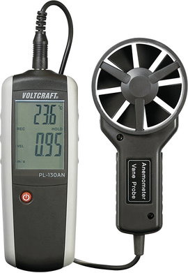 Légsebesség mérő, anemométer, 0,4 - 30 m/s, Voltcraft PL-130AN
