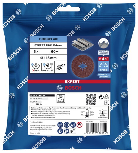 Bosch Accessories 2608621780 EXPERT R781 Rost tárcsa Ø 115 mm Furat átmérő 22.23 mm 5 db 3. kép