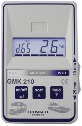Greisinger GMK 210 anyagnedvességmérő műszer, vizuális/akusztikus jelzéssel