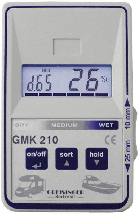 Greisinger GMK 210 anyagnedvességmérő műszer, vizuális/akusztikus jelzéssel