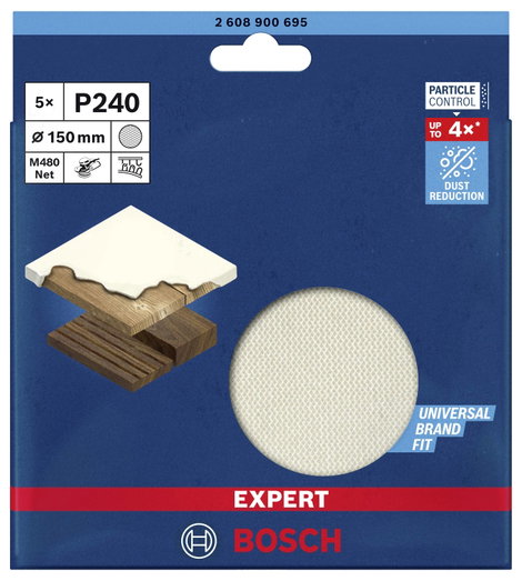 Bosch Accessories EXPERT M480 2608900695 Csiszolóháló excenter csiszolóhoz Lyuk nélküli Szemcsézet (