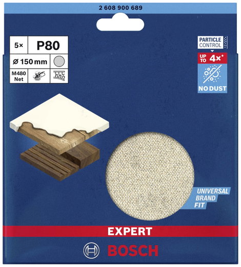 Bosch Accessories EXPERT M480 2608900689 Csiszolóháló excenter csiszolóhoz Lyuk nélküli Szemcsézet ( 2. kép