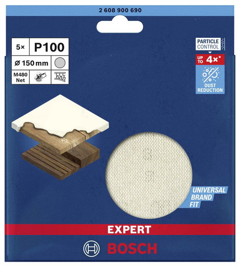 Bosch Accessories EXPERT M480 2608900690 Csiszolóháló excenter csiszolóhoz Lyuk nélküli Szemcsézet (