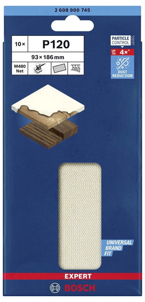 Bosch Accessories EXPERT M480 2608900745 Csiszolóháló rezgő csiszolóhoz Lyuk nélküli Szemcsézet (num 2. kép