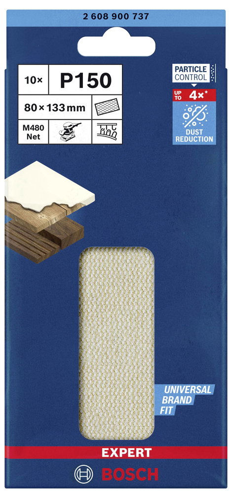 Bosch Accessories EXPERT M480 2608900737 Csiszolóháló rezgő csiszolóhoz Lyuk nélküli Szemcsézet (num 2. kép