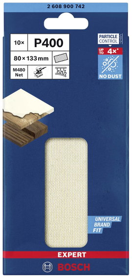 Bosch Accessories EXPERT M480 2608900742 Csiszolóháló rezgő csiszolóhoz Lyuk nélküli Szemcsézet (num