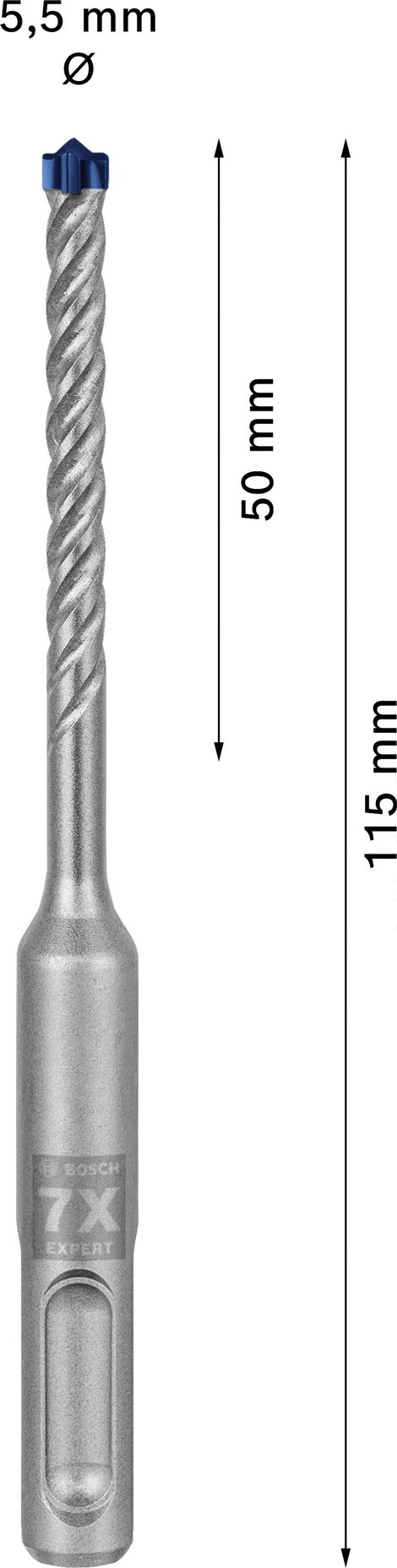 Bosch Accessories EXPERT SDS plus-7X 2608900065 Kalapácsfúró 1 db 5.50 mm Teljes hossz 115 mm SDS-Pl 5. kép