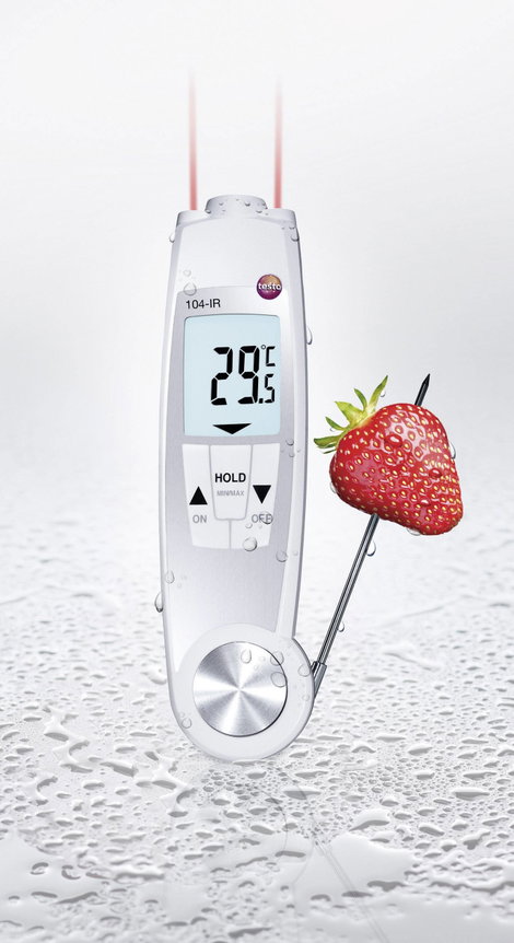 Infrahőmérő és beszúró hőmérő, HACCP ételhőmérő 10:1 Optikával Testo 104-IR 3. kép