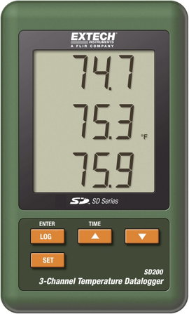 Hőmérséklet adatgyűjtő, adatrögzítő Extech SD 200 -100 tól 1300°C-ig