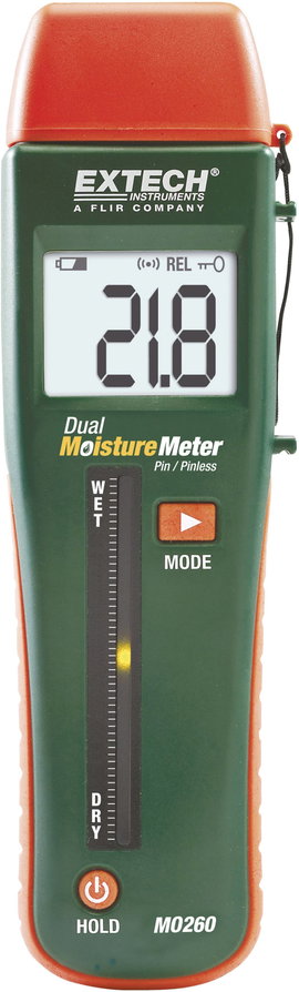 Fanedvességmérő, anyagnedvesség mérő műszer Extech MO260