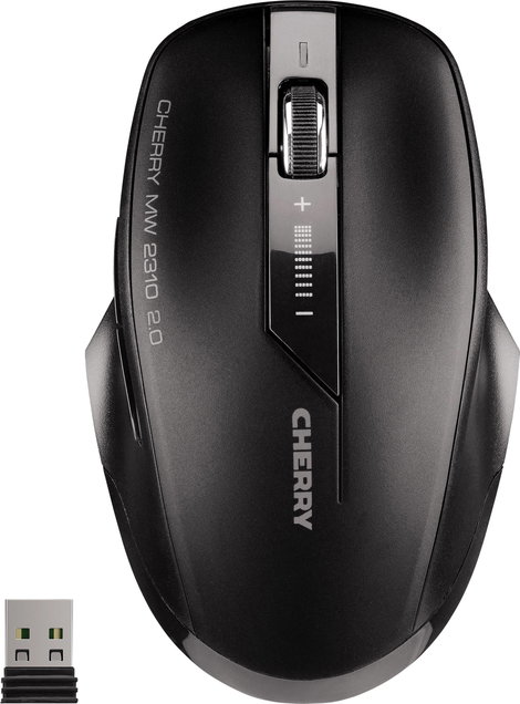 CHERRY MW2310 2.0 WLAN egér Rádiójel vezérlésű Optikai Fekete 6 Gombok 2400 dpi