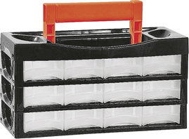 Alutec 66009 Rendszerező hordtáska (H x Sz x Ma) 128 x 34 x 68 mm Rekeszek: 12 Tartalom, tartalmi eg