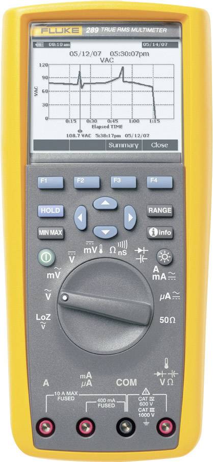 Grafikus multiméter, True RMS mérőműszer, adattárolóval 10A AC/DC Fluke 289/EUR 4. kép