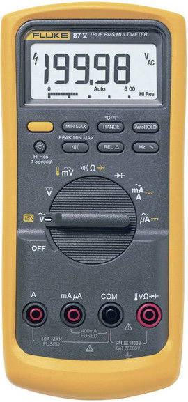 Digitális multiméter, True RMS mérőműszer 10A AC/DC Fluke 87V/EUR