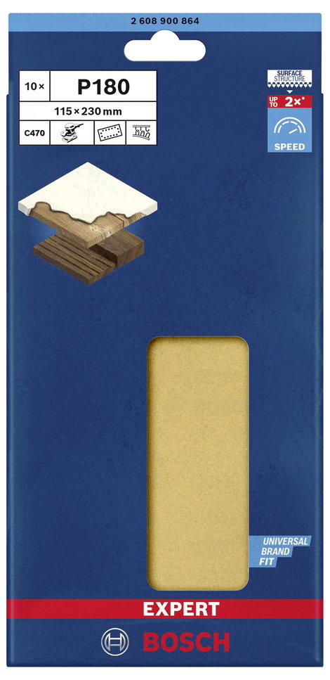 Bosch Accessories EXPERT C470 2608900864 Oszcilláló csiszolópapír Lyukas Szemcsézet 180 (H x Sz) 230 3. kép