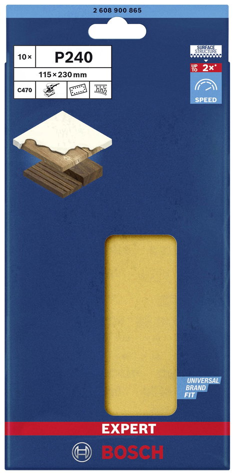 Bosch Accessories EXPERT C470 2608900865 Oszcilláló csiszolópapír Lyukas Szemcsézet 240 (H x Sz) 230 2. kép