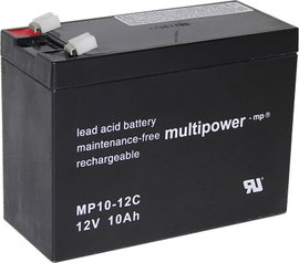 multipower PB-12-10-6,35 Ólomakku 12 V 10 Ah Ólom-vlies (AGM) (Sz x Ma x Mé) 151 x 118.5 x 65 mm 6,3