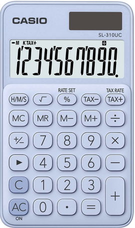 Casio SL-310UC-LB Zsebszámológép Világoskék Kijelző (számjegy): 10 Napenergiával üzemeltetett, Eleme