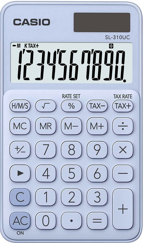 Casio SL-310UC-LB Zsebszámológép Világoskék Kijelző (számjegy): 10 Napenergiával üzemeltetett, Eleme