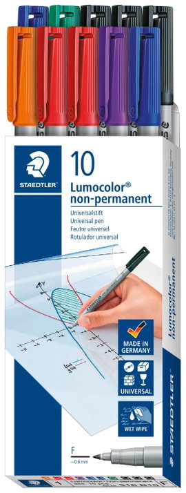 Staedtler Alkoholos filc Lumocolor® non-permanent pen 316 Piros, Kék, Zöld, Fekete, Narancs, Lila 31