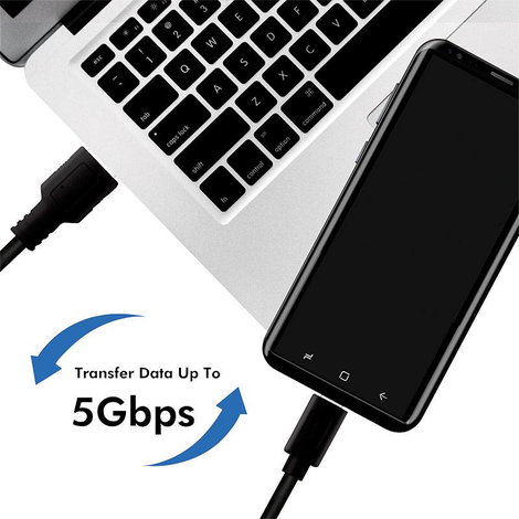 LogiLink USB kábel USB 3.2 Gen1 (USB 3.0 / USB 3.1 Gen1) USB-A dugó, USB-C® dugó 0.15 m CU0166 2. kép