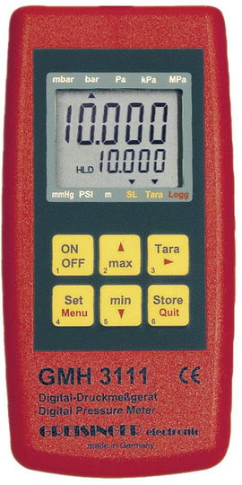 Greisinger GMH 3111 barométer, nyomásmérő műszer 0,0025 - 1000 bar