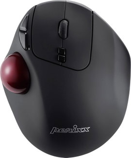 Perixx PERIMICE-717 D Trackball Rádiójel vezérlésű Lézer Fekete 7 Gombok 2000 dpi Ergonómikus, Beépí